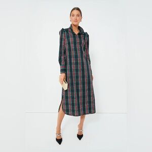 Tuckernuck Highland Tartan Scottish Plaid Long Sleeve Maxi Dress Size M